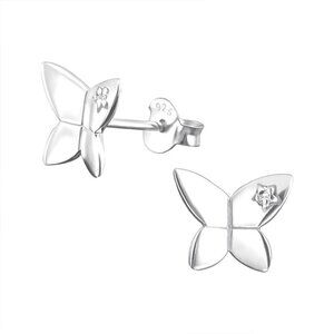 Sterling Silver 3D Butterfly Stud Earrings